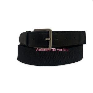 George Men's 35mm Braided Web Black Stretch Belt